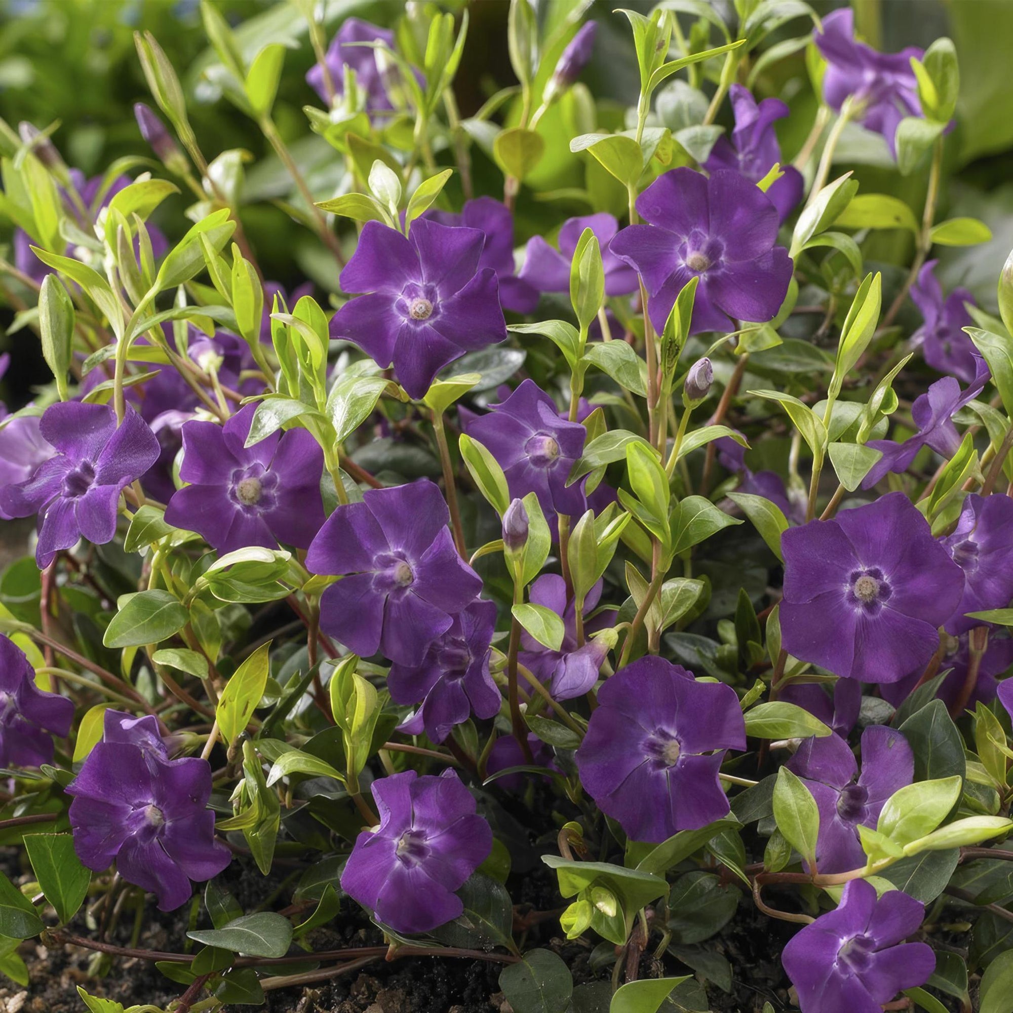 Vinca minor 'Atropurpurea' | Bodembedekker met Paarse Bloemen