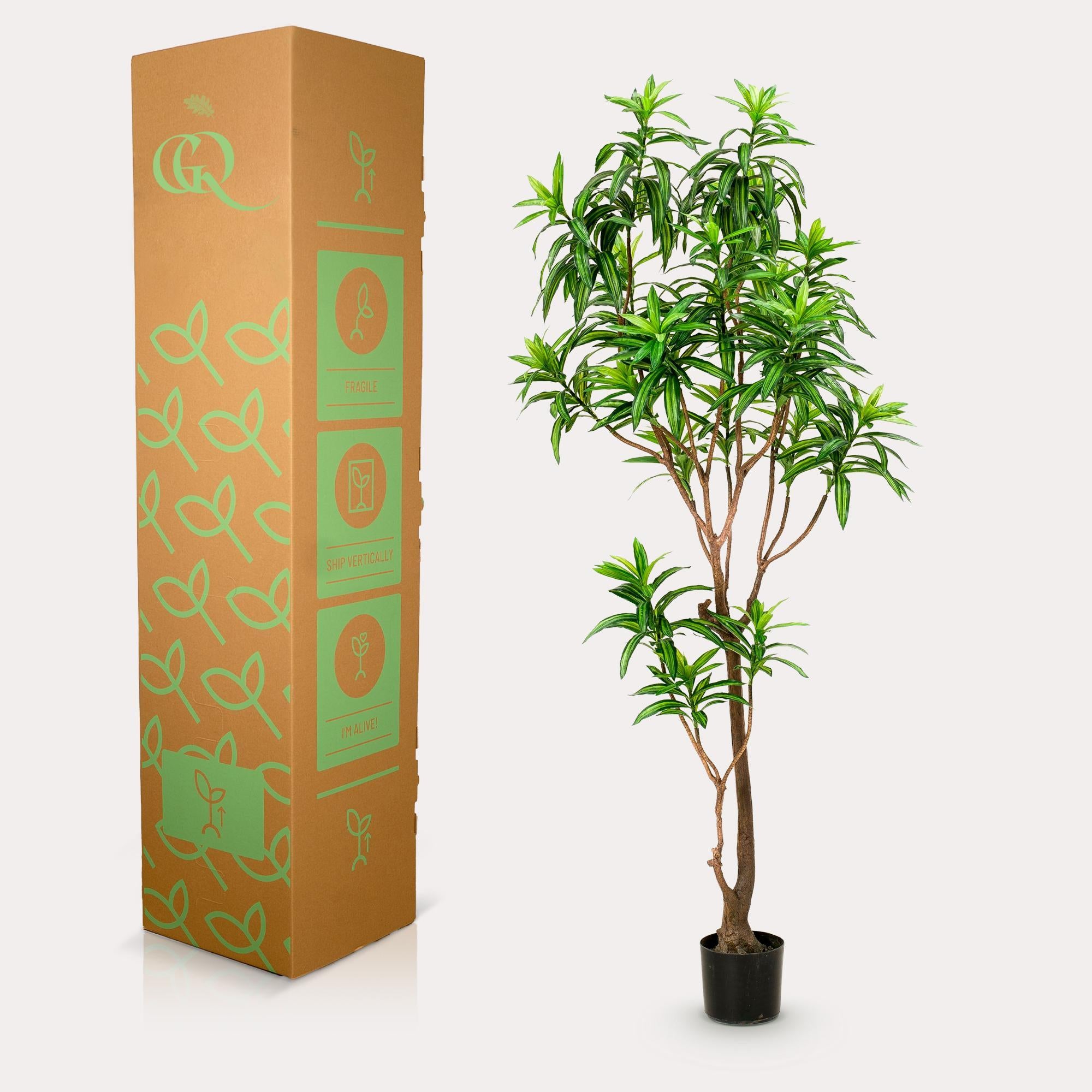Kunstplant Dracaena - Drakenboom 190 cm - Groen en onderhoudsvrij