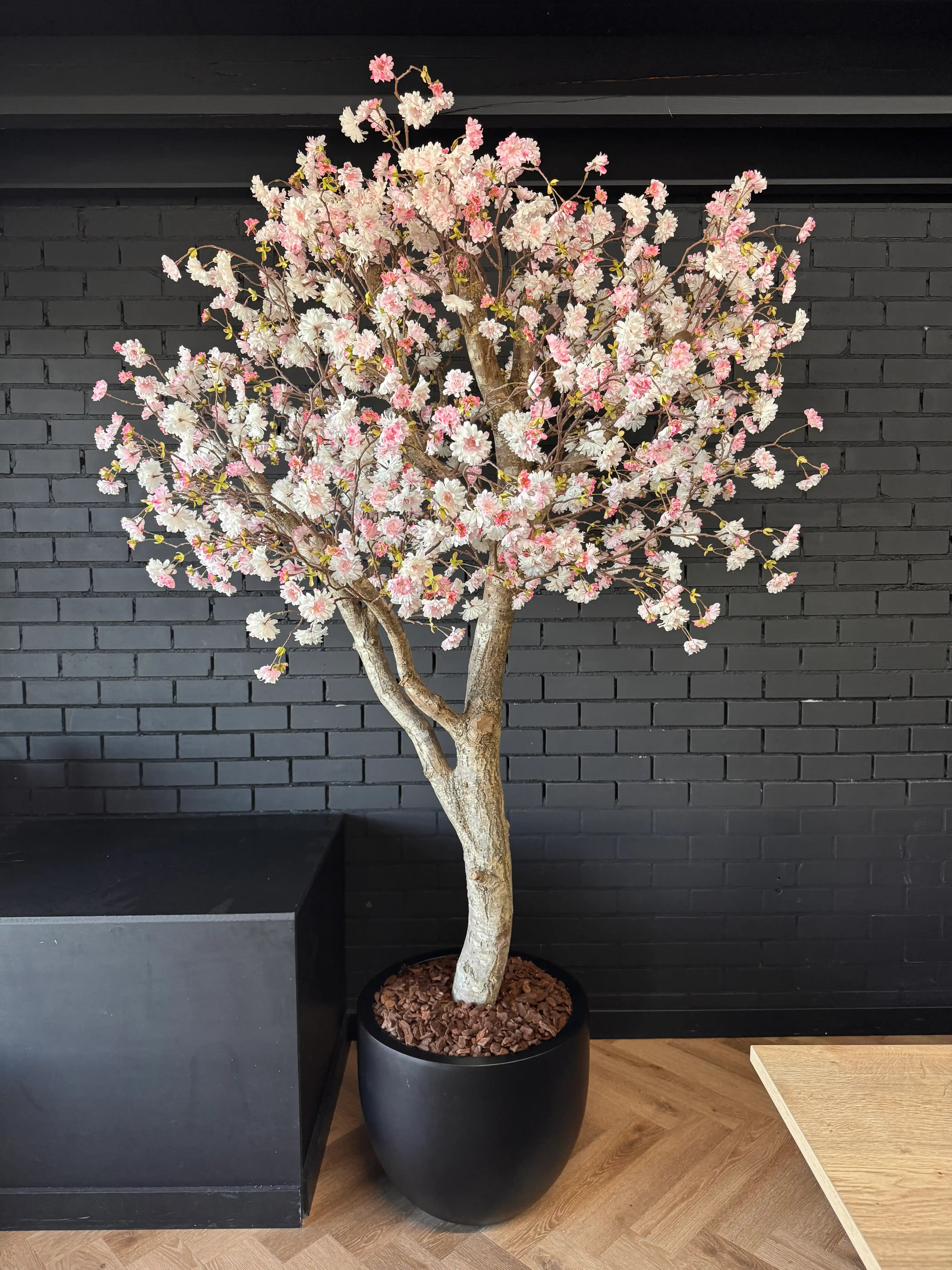Handgemaakte kunst bloesemboom met echte houten stam