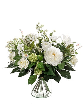 Kunstbloemen boeket wit | Boeket witte droom 50x65 cm