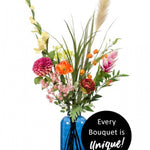 Kunstbloemen boeket XL Flower Power met kleurrijke bloemenmix – zonder vaas, perfect als blijvende blikvanger in elk interieur.