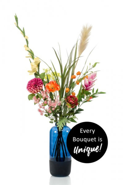 Kunstbloemen boeket XL Flower Power met kleurrijke bloemenmix – zonder vaas, perfect als blijvende blikvanger in elk interieur.