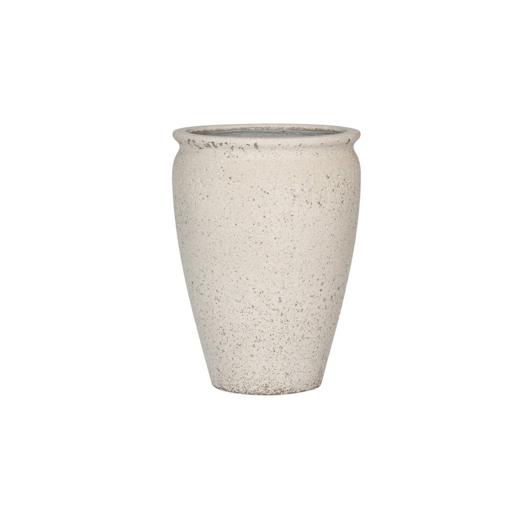 Pot Artemis Chalk White – Hoge mediterrane bloempot met elegante uitstraling