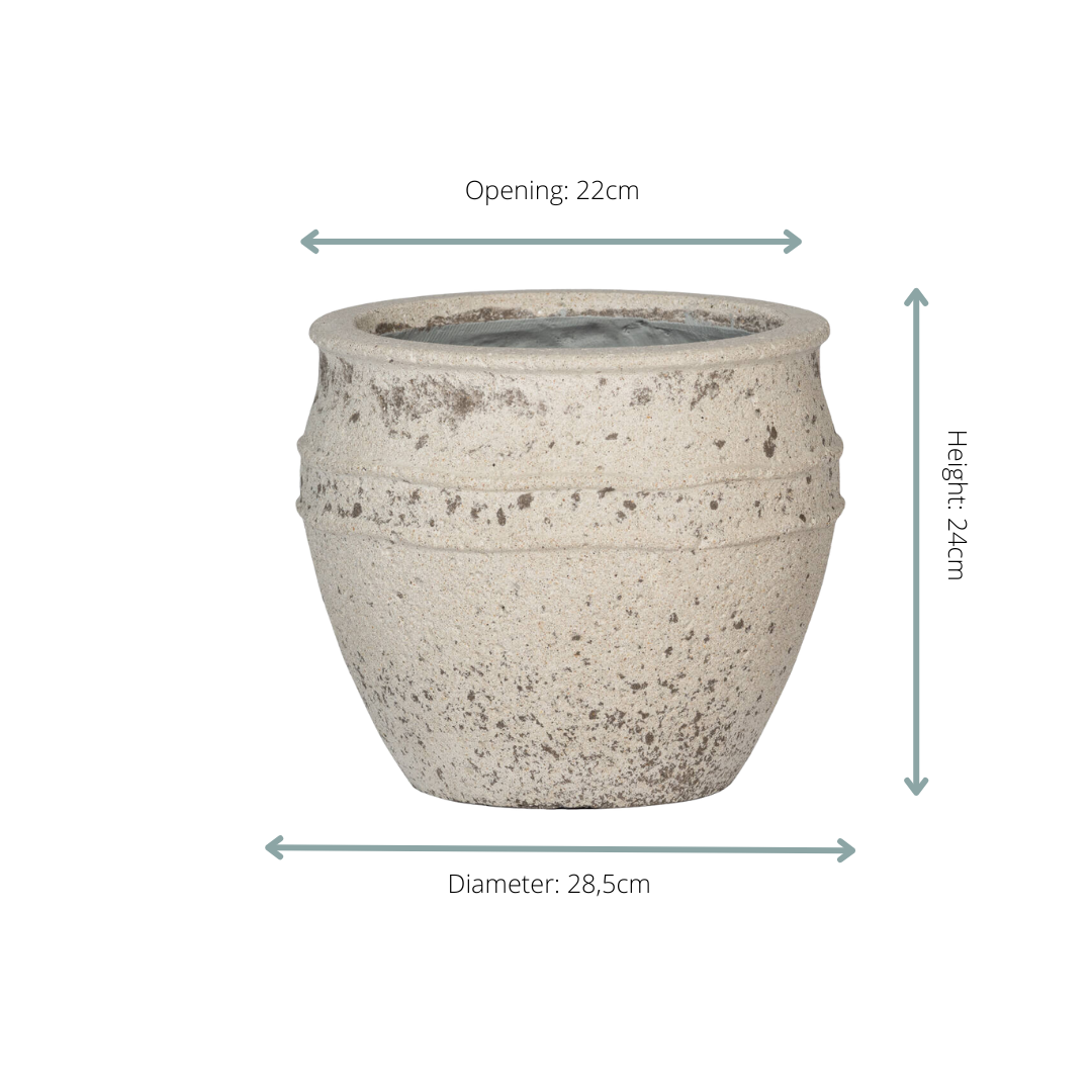 Pot Athena Chalk White – Mediterrane bloempot met zachte uitstraling