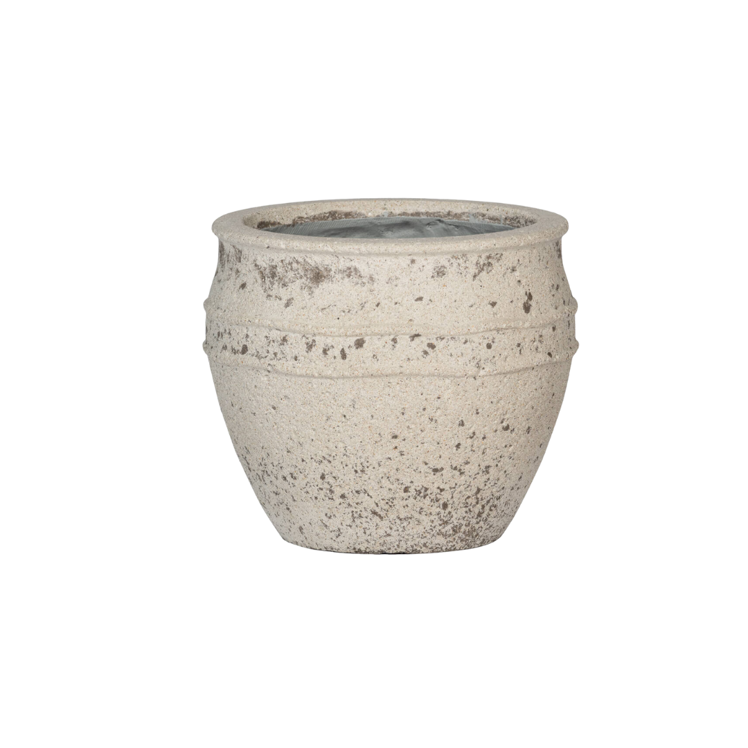 Pot Athena Chalk White – Mediterrane bloempot met zachte uitstraling
