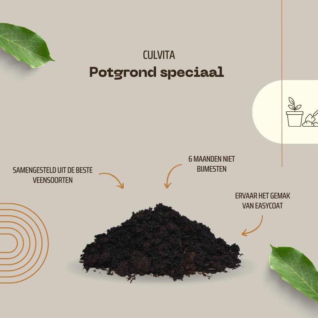Culvita | Potgrond Speciaal 40 Liter - Premium Potgrond met EasyCoat Plantenvoeding voor Kamer- en Buitenplanten