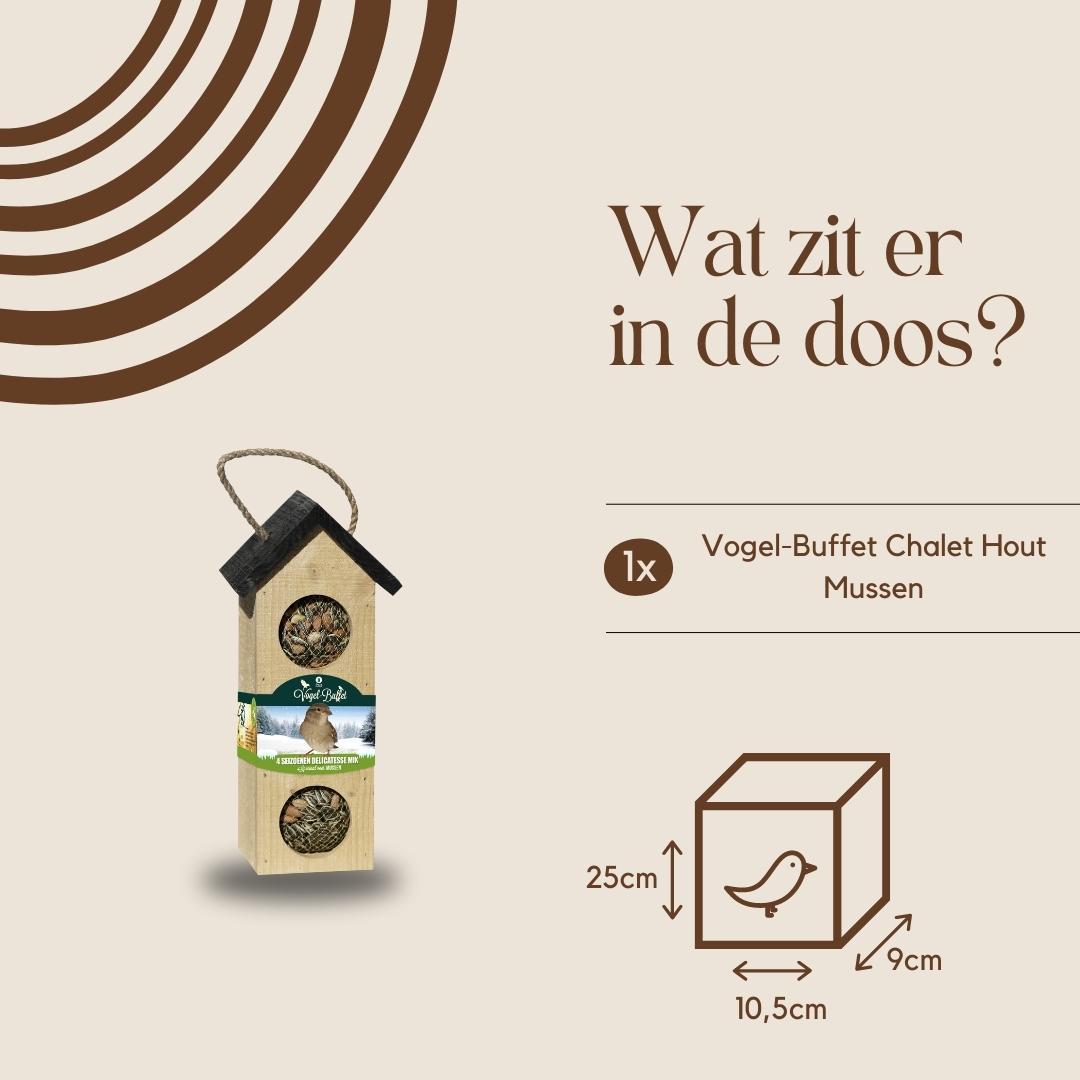 Vogelvoederhuisje | Chalet Feeder Vogelhuisje - 500 gram - Mussen