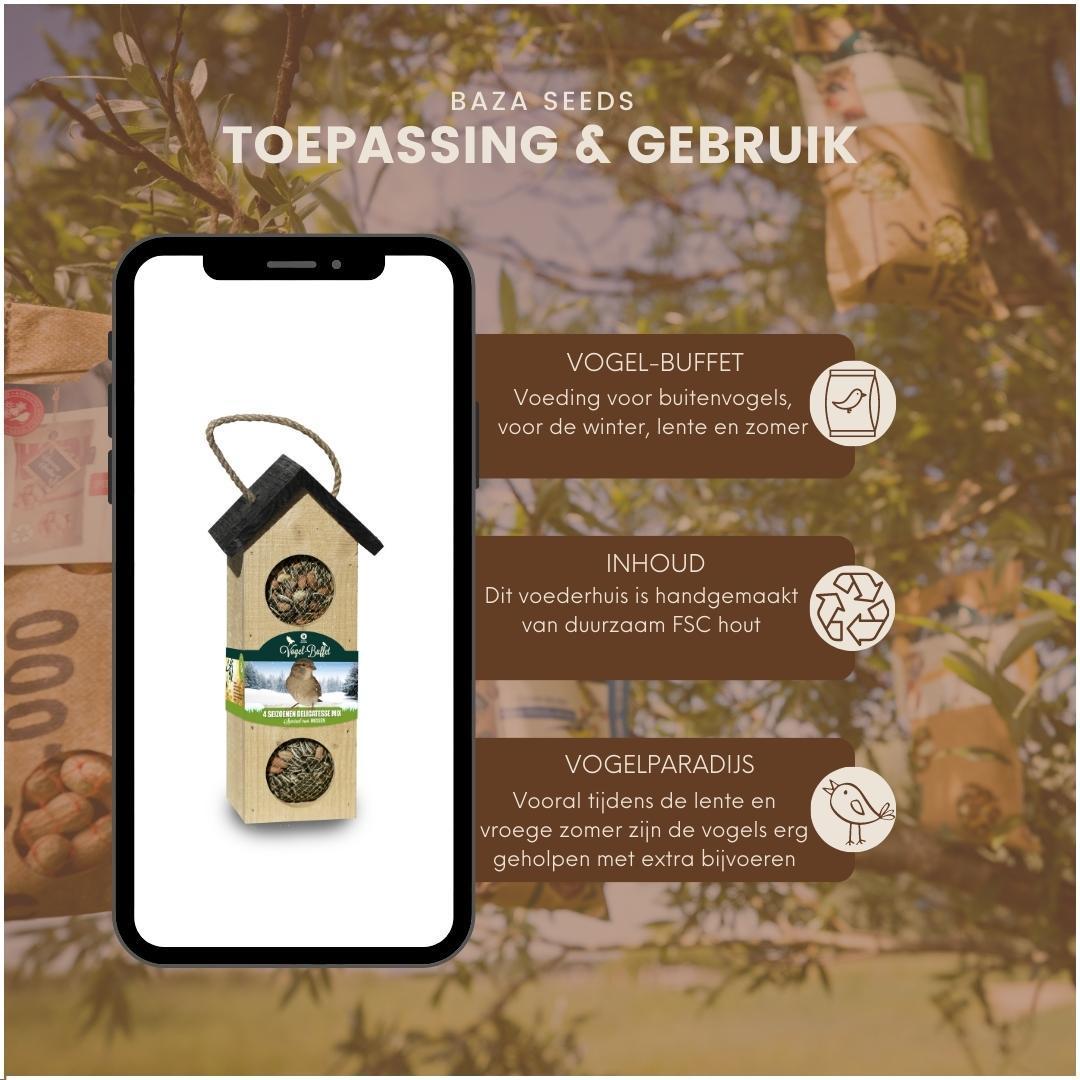 Vogelvoederhuisje | Chalet Feeder Vogelhuisje - 500 gram - Mussen